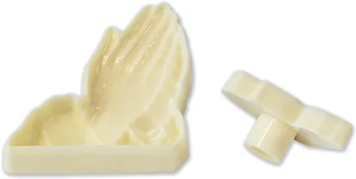 Miniatura 4 de JEM PopIt - Molde para decoración de pasteles, manos rezando, tamaño pequeño y grande, color blanco