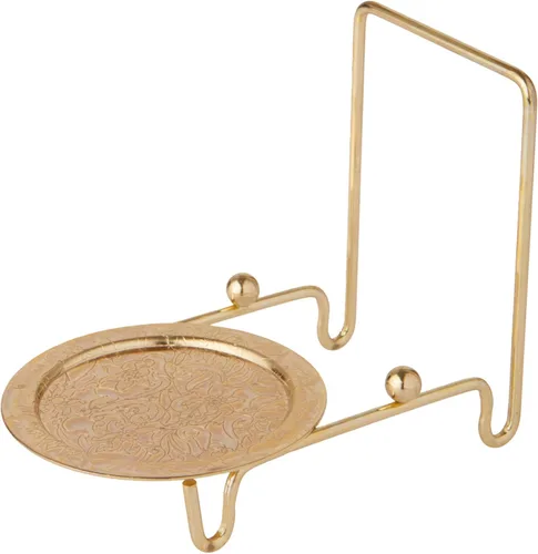 Bard's Soporte para taza y platillo en tono dorado brillante, 3 pulgadas de alto x 2.75 pulgadas de ancho x 4 pulgadas de profundidad