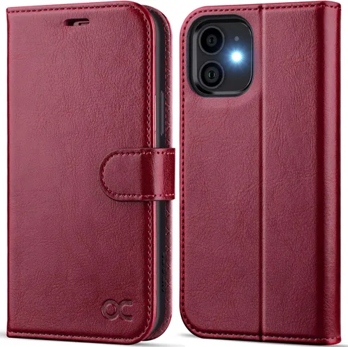 Miniatura 8 de OCASE Compatible con Funda iPhone 12/Compatible con Funda Billetera iPhone 12 Pro, Funda de Cuero PU con Tapa y Portadores de Tarjetas con Bloqueo