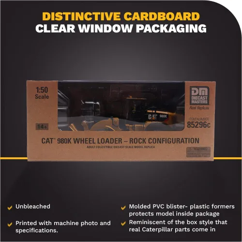 Miniatura 6 de Diecast Masters Cargador de ruedas Caterpillar 980K 1:50 - Configuración de roca - Core Classics Series 85296C