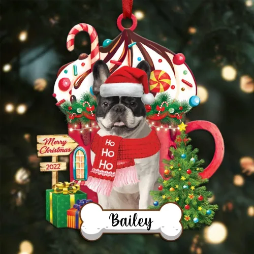 Miniatura 103 de Amantes de los perros de Navidad – Navidad de perros disponibles para muchos perros Shi Tzu – Adorno con forma personalizada, adorno de Navidad