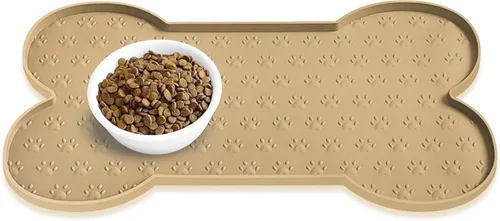 PWTAA Tapete para Comida de Perros Antideslizante de Silicona, Tapete para Tazón de Perro más Grueso, Mantel Individual para Mascotas Impermeable,
