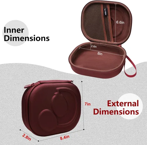 Miniatura 4 de LTGEM - Funda dura de EVA para JBL Live 770NC/660NC/650BT/460NC/670NC/400BT/500BT y JBL Tune Burdeos