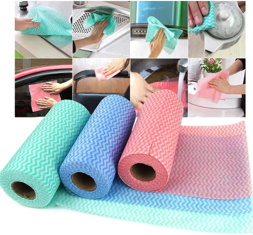 Miniatura 3 de Toalla de limpieza desechable (2 rollos/100 piezas) Toallas de papel Multiusos Tela OTP No Tejidos No Tejidos Cocina Desechable Antiadherente