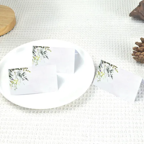 Miniatura 6 de Paquete de 120 tarjetas de lugar con patrón de acuarela, tarjetas de asiento para mesa de mesa, bodas, banquetes, cenas, tarjetas de nombre