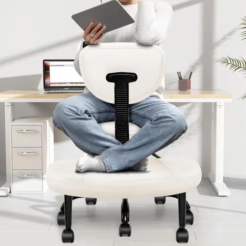 Miniatura 8 de Silla de oficina Criss Cross de Primy - Silla para piernas cruzadas con ruedas para TDAH - Sillas de escritorio en posición de rodillas ergonómicas