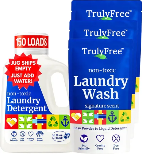 Miniatura 12 de Truly Free Detergente natural para ropa sensible Respetuoso con el medio ambiente, a base de plantas, seguro para ropa de bebé Polvo limpio