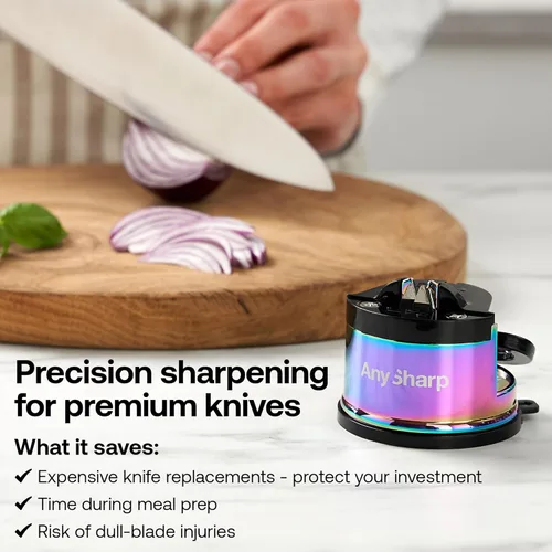 Miniatura 6 de AnySharp Chef - Afilador de cuchillos manos libres - Herramienta de afilado fácil de usar con base de succión PowerGrip y ángulo preestablecido