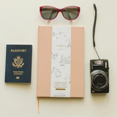 Miniatura 3 de Promptly Journals, Un diario de viaje completo: desde el embarque hasta la exploración (durazno campestre, naranja, cuero sintético) Diario