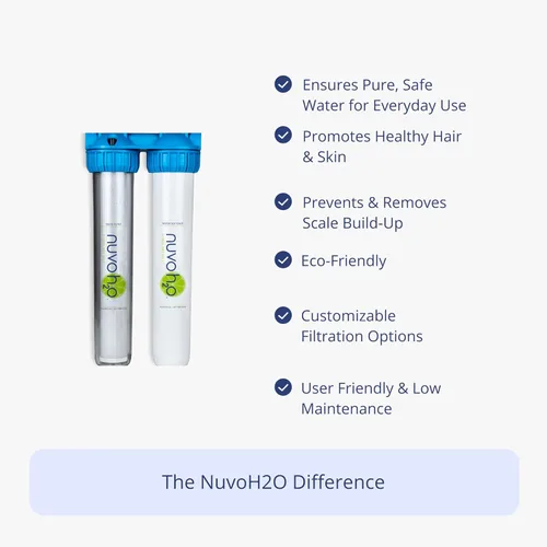 Miniatura 4 de NuvoH2O Sistema de filtro de agua de 2 etapas a base de cítricos, sin sal + suavizante de agua y filtro de carbono, agua saludable y pura, elimina