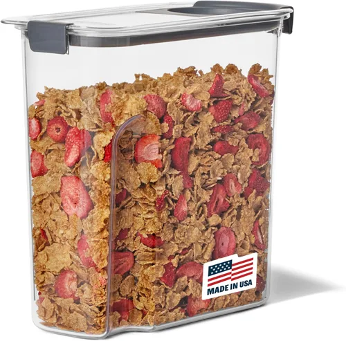 Rubbermaid Brilliance - Recipiente hermético para almacenar cereales, a prueba de roturas, sin BPA y apto para lavavajillas, capacidad de 32 onzas