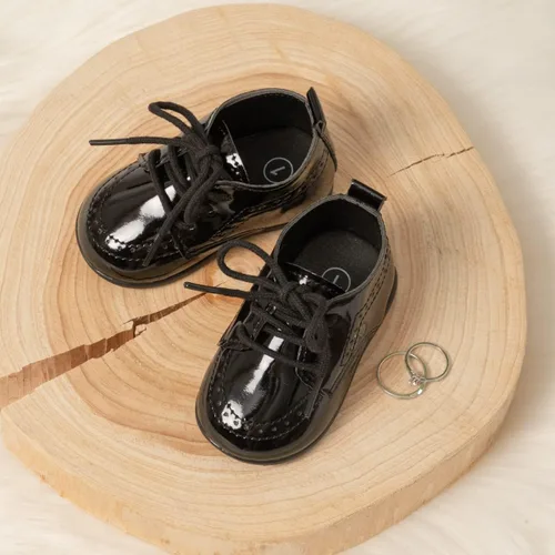 Miniatura 5 de ohsofy Zapatos Oxford de piel sintética para bebés y niños, zapatos de vestir de boda de suela suave y goma
