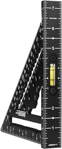 Miniatura 5 de Johnson Level & Tool 1904-0700V 7-1/4 pulgadas Johnny Square® MACH-1™ Smart Mark™ Rafter Square con vial nivel, negro