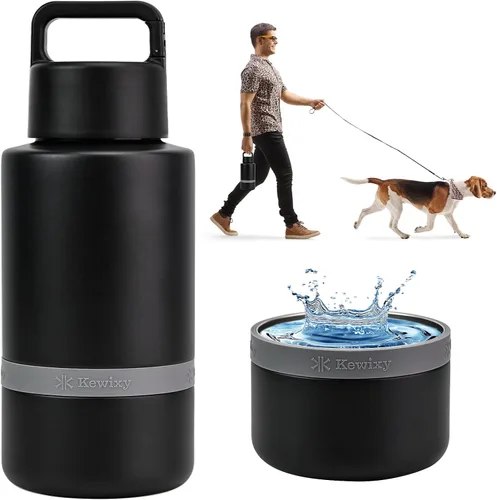 Miniatura 10 de Regalo para mamá de perro, botella de agua aislada para perro con cuenco de viaje, Navidad para mujeres, cumpleaños para amantes de los perros