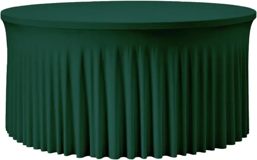 Miniatura 41 de 2 Pack White 72 inch Round Spandex Tablecloth, Washable Stretchy Fitted 6FT Round Tables,Elastic Edge with Skirt, Wrinkle-Free Table Cloths for