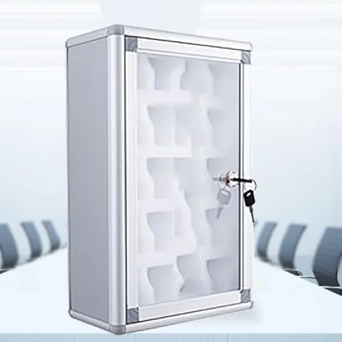 Miniatura 5 de Cell Phone Watch Lock Box - Aluminum Alloy Safe Jail with 20/40/60 Slots for Office & School Security, Space-Saving Organizer for Smartwatches &