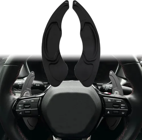 Etiqueta engomada de la cubierta de la extensión de la paleta del cambio del volante de aleación de aluminio Accesorios del coche para Honda Negro