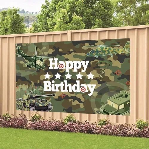 Miniatura 3 de Decoraciones de Fondo de Camuflaje de Feliz Cumpleaños, Pancarta de Camuflaje de Feliz Cumpleaños, Fondo Militar de Camuflaje para Fotos