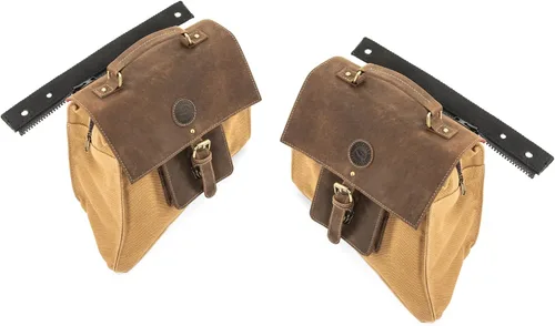 Miniatura 2 de Overland Outfitters Bolsa de sillín Sherpa, par de 2 – Compatible con Jeep Wrangler JL 2018-2022 – Cuero y lona de alta calidad – Se adapta a