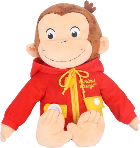 Kids Preferred Curious George Learn to Dress Monkey - Juguetes de peluche de animales suaves y lindos, peluches tiernos y abrazables, regalos para