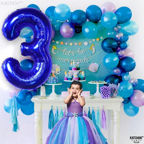 Miniatura 698 de KatchOn, Globo grande azul número 2 de 40 pulgadas Decoraciones de cumpleaños de Baby Shark para niño de 2 años Globo azul número 2 Globo