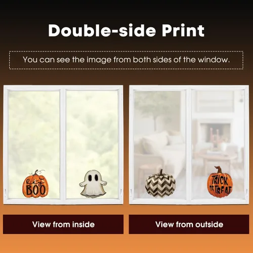 Miniatura 6 de Horaldaily 40 calcomanías de Halloween para ventana, Jack-O-Lantern, calabaza, camión, gnomo, fantasma, murciélagos, gatos, suministros de fiesta