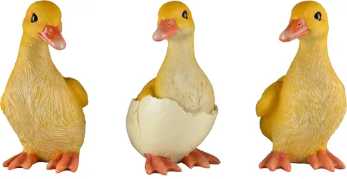 JORAE Juego de tres decoraciones de jardín de patos, estatua de patitos para exteriores, 5 pulgadas, poliresina