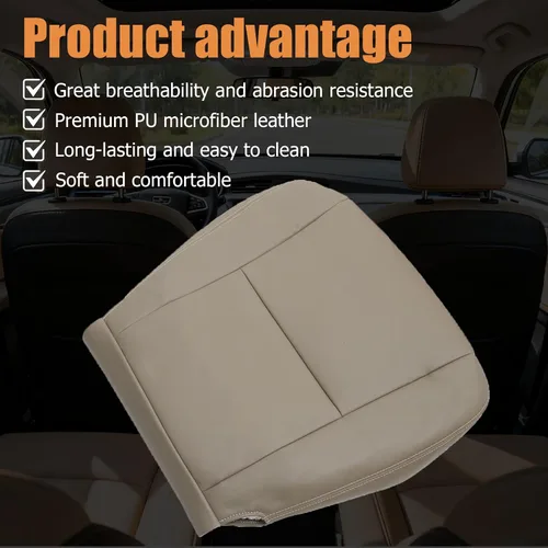 Miniatura 4 de Funda de asiento de repuesto de cuero no perforado para parte inferior del lado del conductor, compatible con Toyota Tundra Based, SR5, Limited 2005