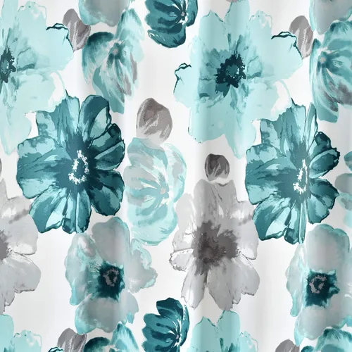 Miniatura 3 de Lush Decor Leah - Paneles de cortinas para ventana con filtro de luz, par, 52" de ancho x 95" de largo, azul - cortinas florales para dormitorio