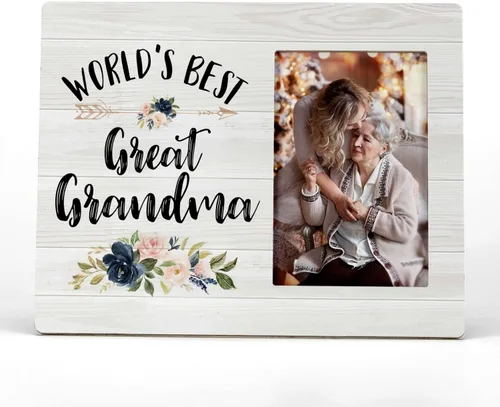 FONDCANYON World's Best Great Grandma - Marco de fotos para anuncio de bebé, regalos para la abuela, regalos de abuela para cumpleaños, Navidad