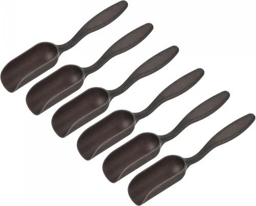 MECCANIXITY Paquete de 6 cucharas de pala de jardinería de 5.7 pulgadas, mini cucharas de cultivo, herramientas de trasplante, color negro