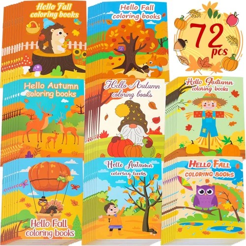 Miniatura 10 de 90shine 24 libros para colorear de otoño para niños, recuerdos de fiesta a granel para bolsas de regalos de 2-4, 3-5, 4-8 años