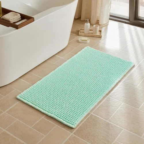 Miniatura 119 de Triohero Tapete de baño con diseño de gofre, tapete de baño pequeño y bohemio, antideslizante, lavable, ultra suave, súper absorbente, de secado