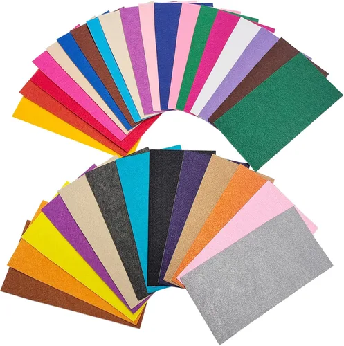 Miniatura 6 de Jtnohx Hojas de fieltro autoadhesivas, fieltro con parte trasera adhesiva, 33 piezas de 10 cm x 20 cm hojas rígidas, 33 colores hoja rígida