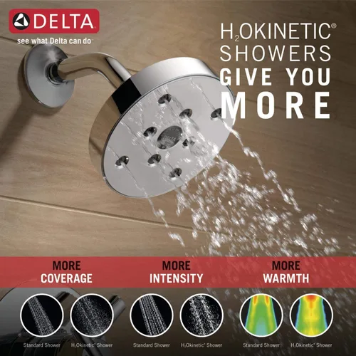 Miniatura 5 de Delta Faucet Trinsic Serie 14 Juego de molduras de bañera y ducha de una sola función con cabezal de ducha H2Okinetic de un solo pulverizador