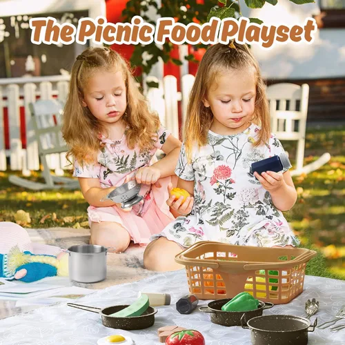 Miniatura 7 de Juego de accesorios de cocina para niños, juguete de cocina para niños pequeños, juego de ollas y sartenes de acero inoxidable coloridas, regalos