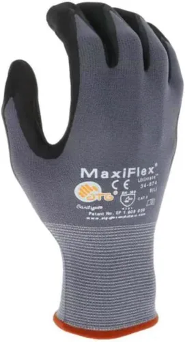 Miniatura 2 de MaxiFlex Guantes de nailon de punto sin costuras con capa de nitrilo y agarre de micro espuma en la palma y los dedos resistencia al corte