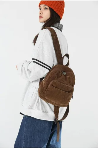 Miniatura 2 de Mochila pequeña para mujer, accesorios de grunge, mochila para mujer, mini mochila de viaje, Marrón, Retro