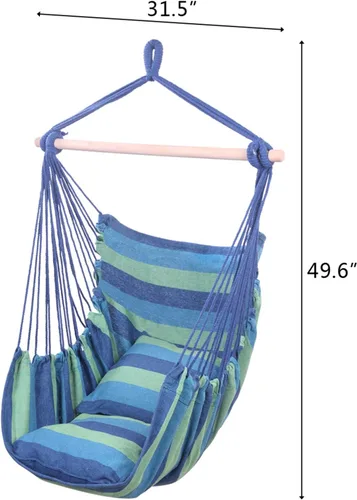Miniatura 4 de Goxowo Silla colgante de cuerda – Silla hamaca para decoración de dormitorio, columpio para adultos, silla de cuerda para interiores, exteriores