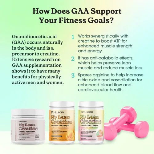Miniatura 6 de Fit & Lean Creatina para mujeres, complejo de creatina en polvo My Lean con GAA, rendimiento muscular, función cognitiva y menos hinchazón