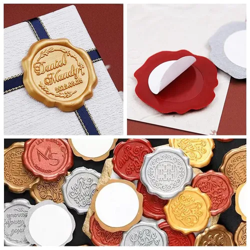 Miniatura 6 de Adhesivos de cera personalizados, sellos de cera adhesivos personalizados con diseño de logotipo, ideal para invitaciones de boda, sobre diario