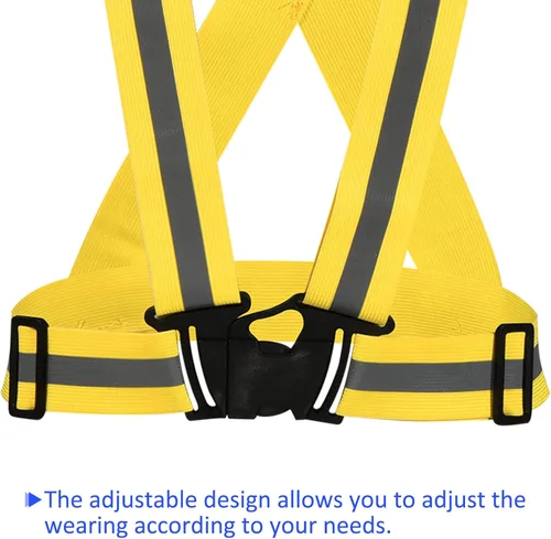 Miniatura 5 de M METERXITY Chaleco reflectante: tira ajustable, equipo de seguridad reflectante de alta visibilidad para correr, para ciclismo, correr Amarillo