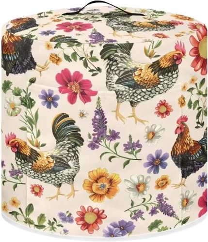 Miniatura 22 de Cubierta antipolvo para olla a presión con estampado floral de pájaros, compatible con 3 cuartos de galón, cubierta antipolvo instantánea duradera