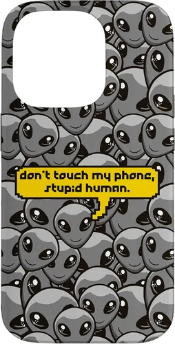 Miniatura 16 de Funda para iPhone 13 Pro Alien Dont Touch My Phone Stupid Human Funny Space Lover Case