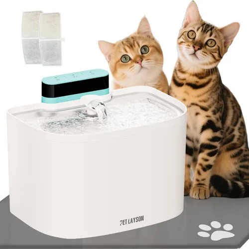 Miniatura 13 de PET LAYSON - Fuente de agua para gatos sin bombas, fuentes inalámbricas inteligentes que funcionan con pilas, 3.6L/122 onzas con tecnología Maglev