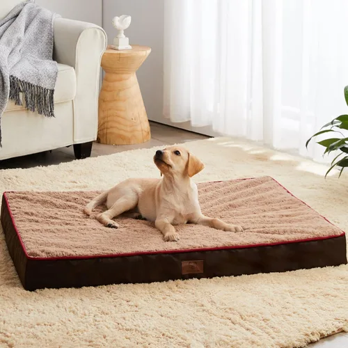 Miniatura 8 de WNPETHOME Cama ortopédica grande para perro, cama grande impermeable para perros con funda extraíble lavable y parte inferior antideslizante, Gris
