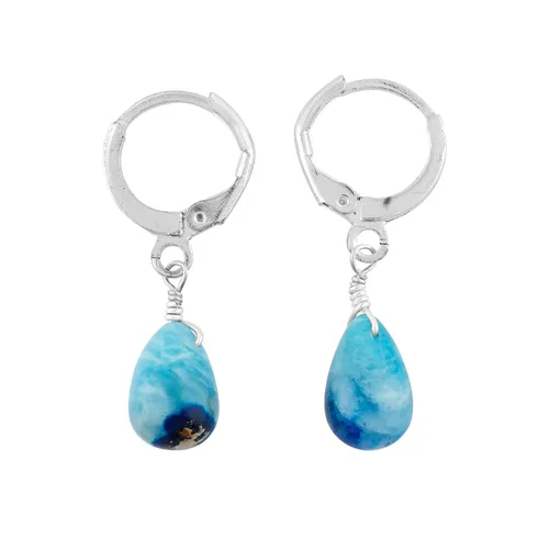 Aretes de aro de cristal afganita natural | Piedras afganas de alto grado | Aretes chapados en plata | Gota lisa | Joyas de piedras preciosas hechas