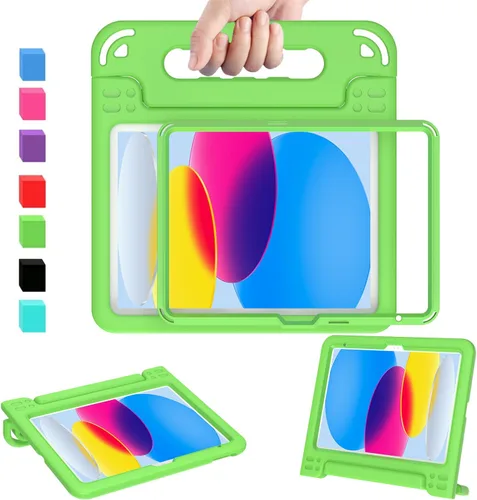 Miniatura 18 de AVAWO - Funda infantil para iPad de 10.9 pulgadas con protector de pantalla integrado, duradera, a prueba de golpes, ligera, con mango protector