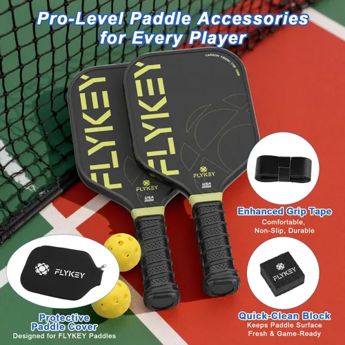 Miniatura 7 de FLYKEY Pickleball Paddles, T700 Carbon Fiber Pickleball Paddle with a 16mm Shark Power Polymer Core, USAPA Approved Pickle Ball Paddle, Strong Spin