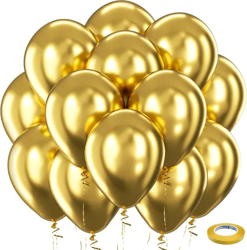 Miniatura 47 de Bezente - Globos de 12 pulgadas de látex con confeti para bodas, graduaciones, despedidas de soltera y cumpleaños, aptos para helio, dorado, 60